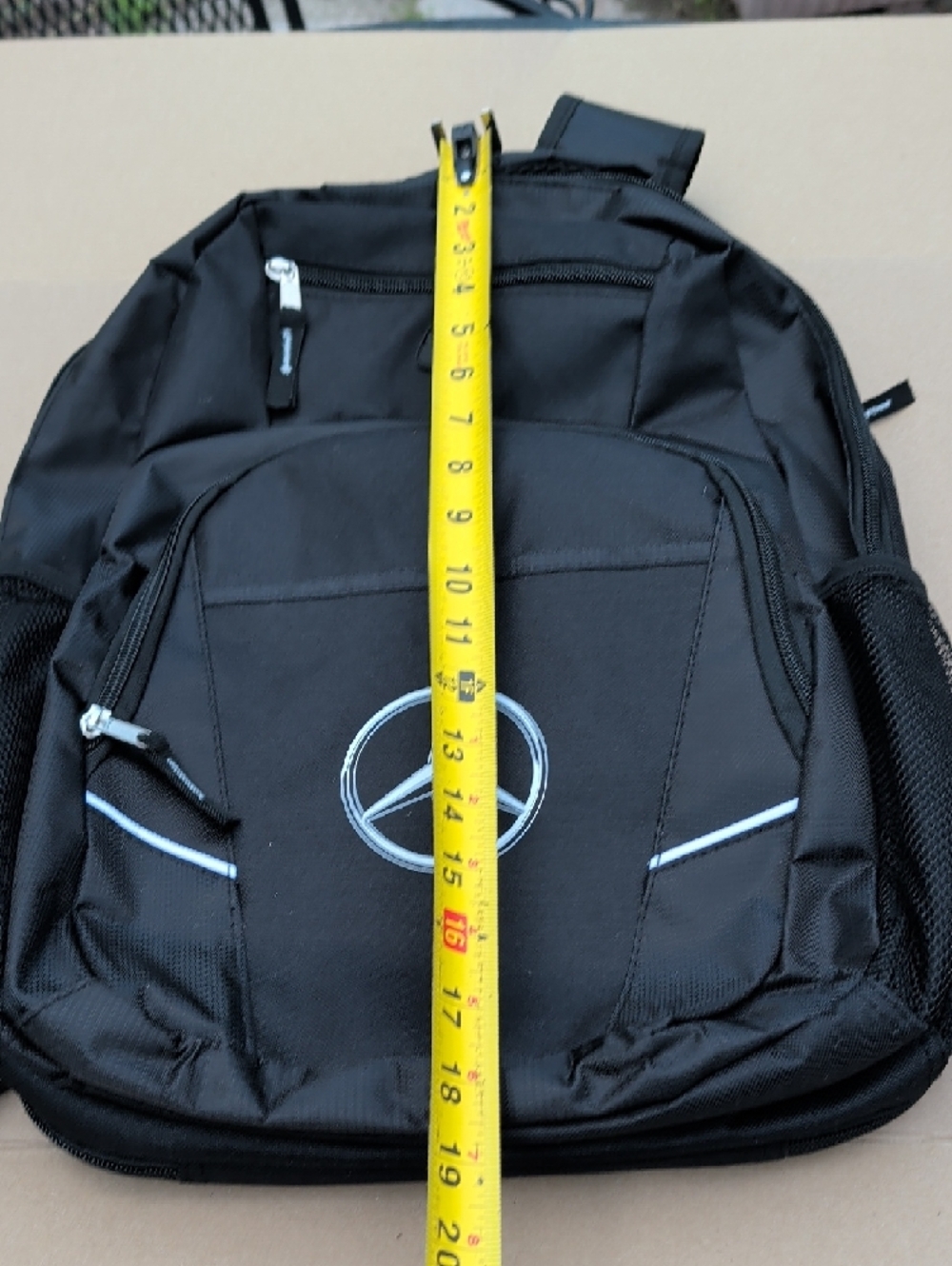 Mercedes-Benz Black Backpack Front Logo Roomy Sleek Chic Signature Unisex - Picture 9 of 13